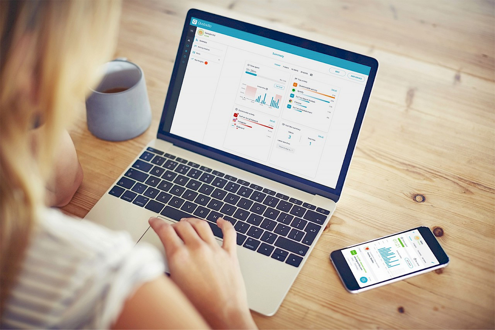 Primer aplikacije za starševski nadzor - Qustodio